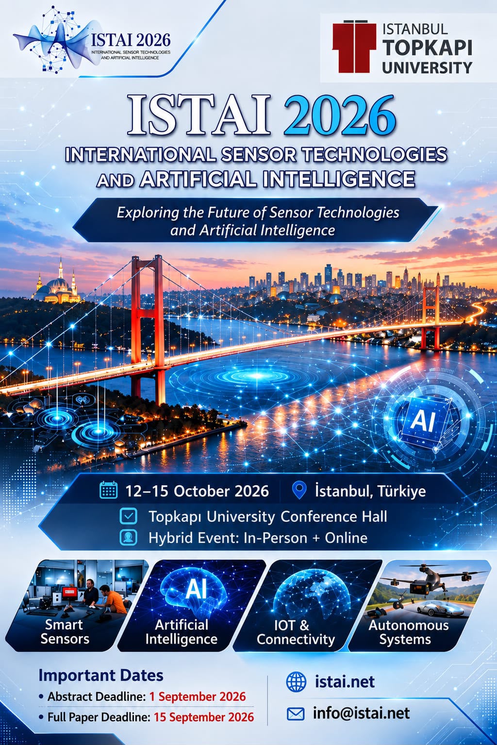 🌍 ISTAI 2026 – Uluslararası Sensör Teknolojileri ve Yapay Zekâ Konferansı